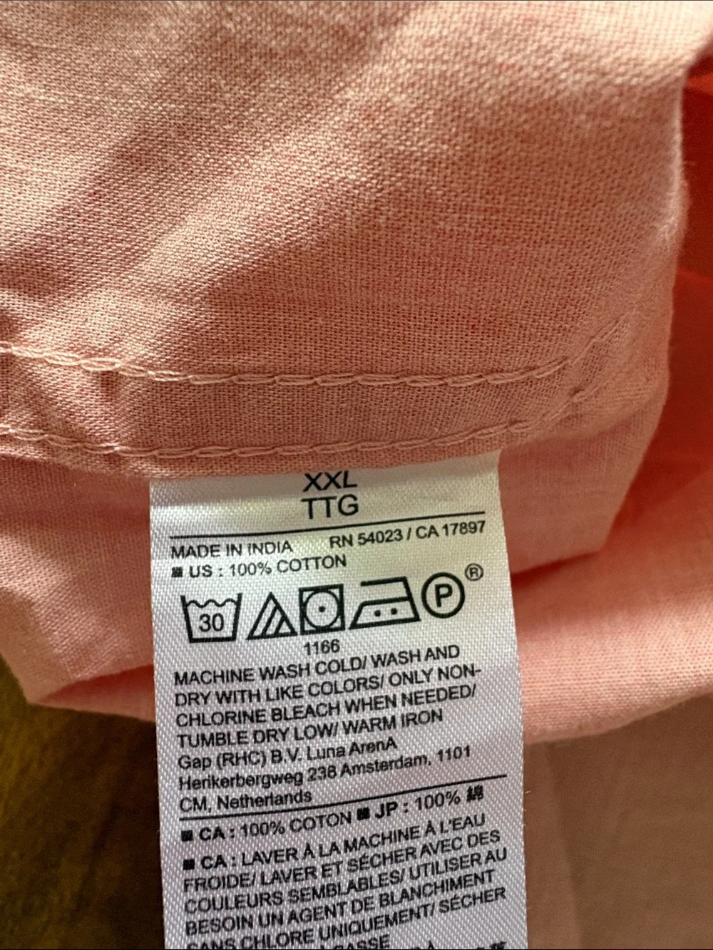 Banana Republic Men’s Short-Sleeve Button-Down Shirt in Light Pink Size XXL